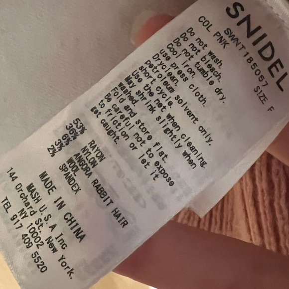 SNIDEL Blush Pink‎ Peplum Rabbit Hair Wool Blend Pearl Button Cardigan Size S - Picture 5 of 7